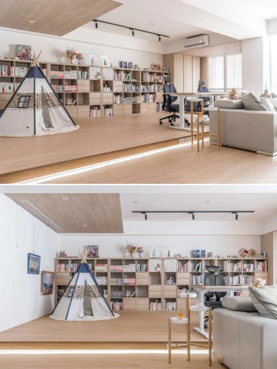 书房客厅一体如何隔断当卧室用,客厅隔断简易书房