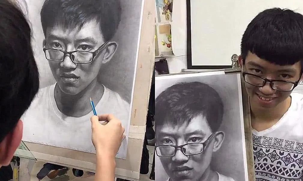 美术生模特绘画,美术生自画像创意