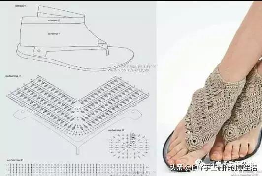 旧鞋底改造钩针鞋教程,手工钩鞋教程春夏季椰子鞋