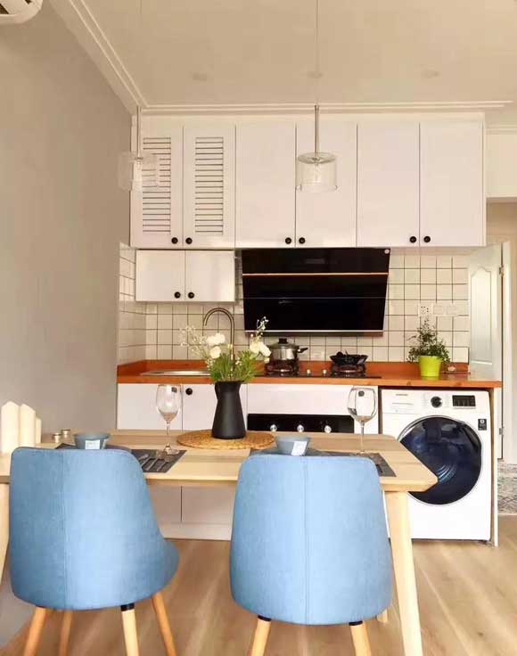 厨房装修效果图大全小户型一字型,8平米厨房餐厅装修效果图大全