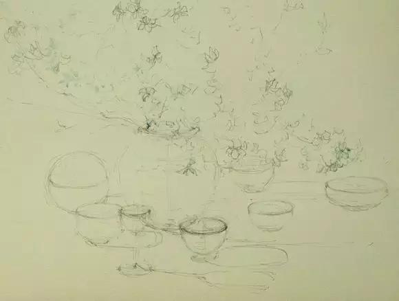 初学者结构素描步骤,酒杯素描绘画步骤