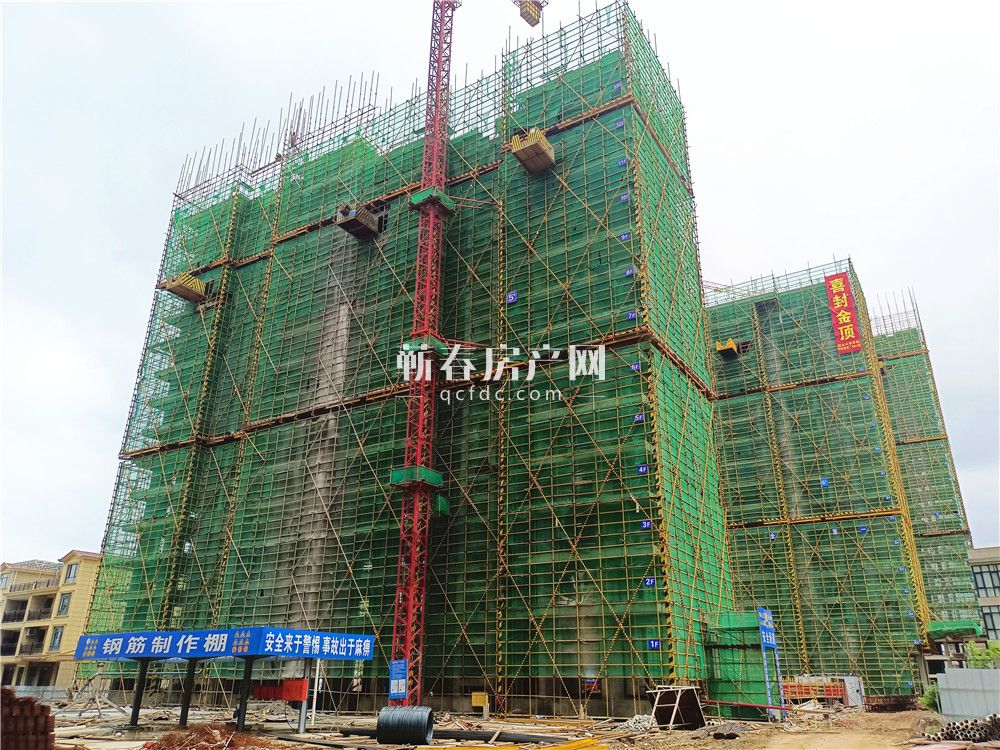 花郡玫瑰园1月份最新工程进度,工程进度洋房已封顶