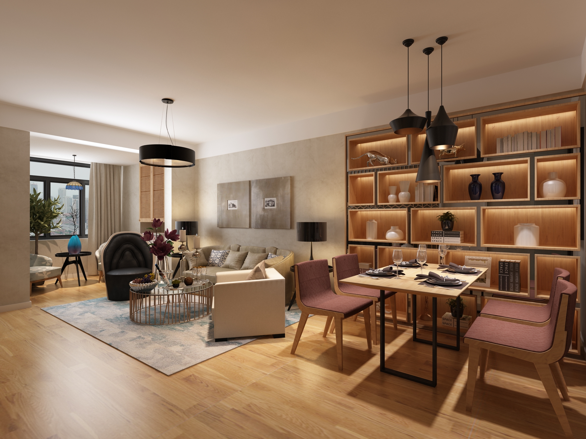 烟台装修｜万象城88㎡装修设计方案，现代简约装修案例