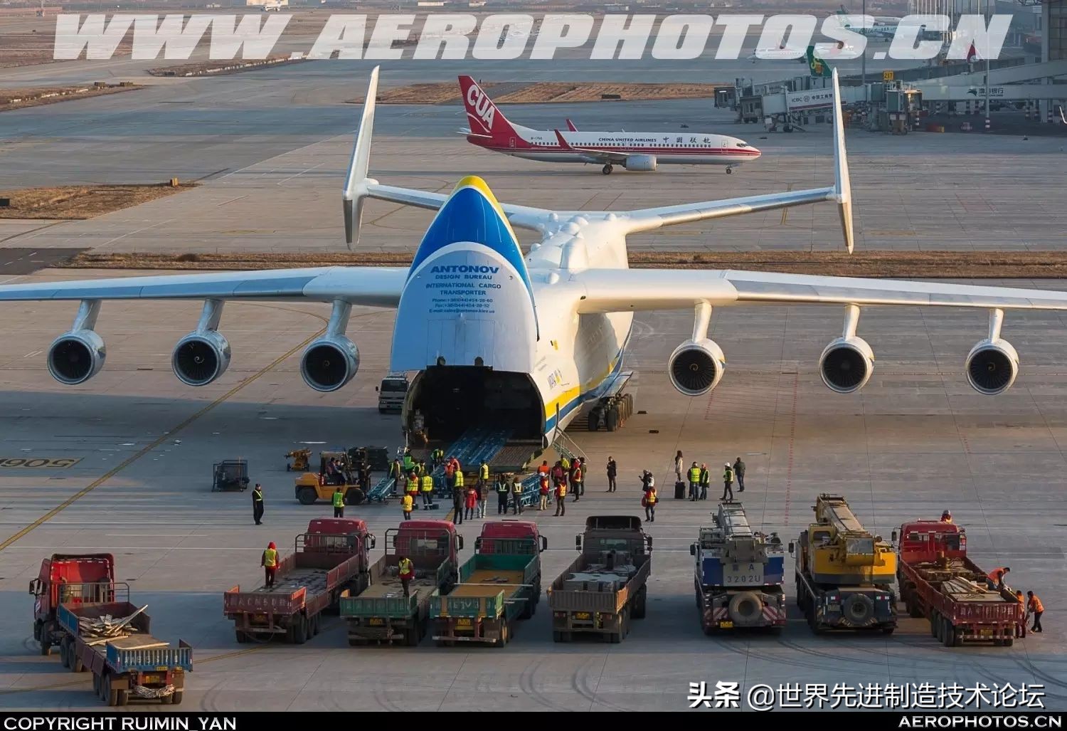 最大运输机安225是哪个国家生产的,最大运输机安225与波音747对比