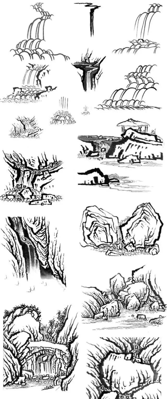 有了这份画山水画超完整的资料，再也不用担心不会画了，赶紧收藏