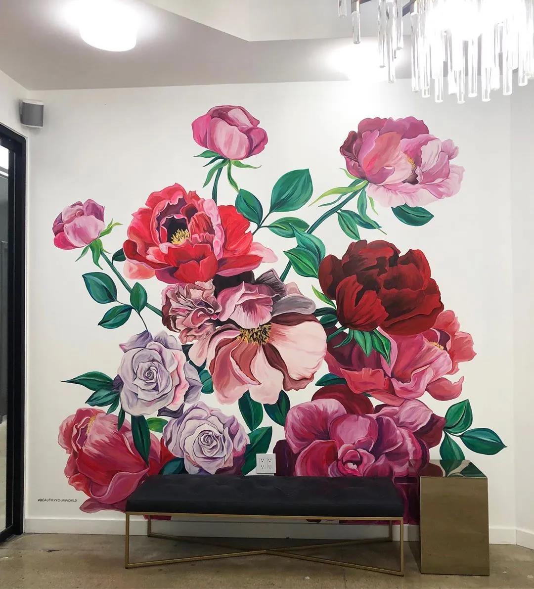 爱死这种手绘墙了，效果太美美到邻居羡慕嫉妒，网友：抢墙纸生意