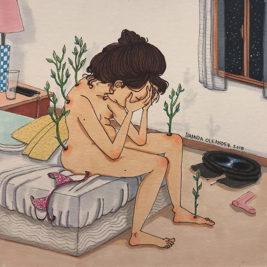 情侣两个人日常生活照片,情侣间的生活插画图片