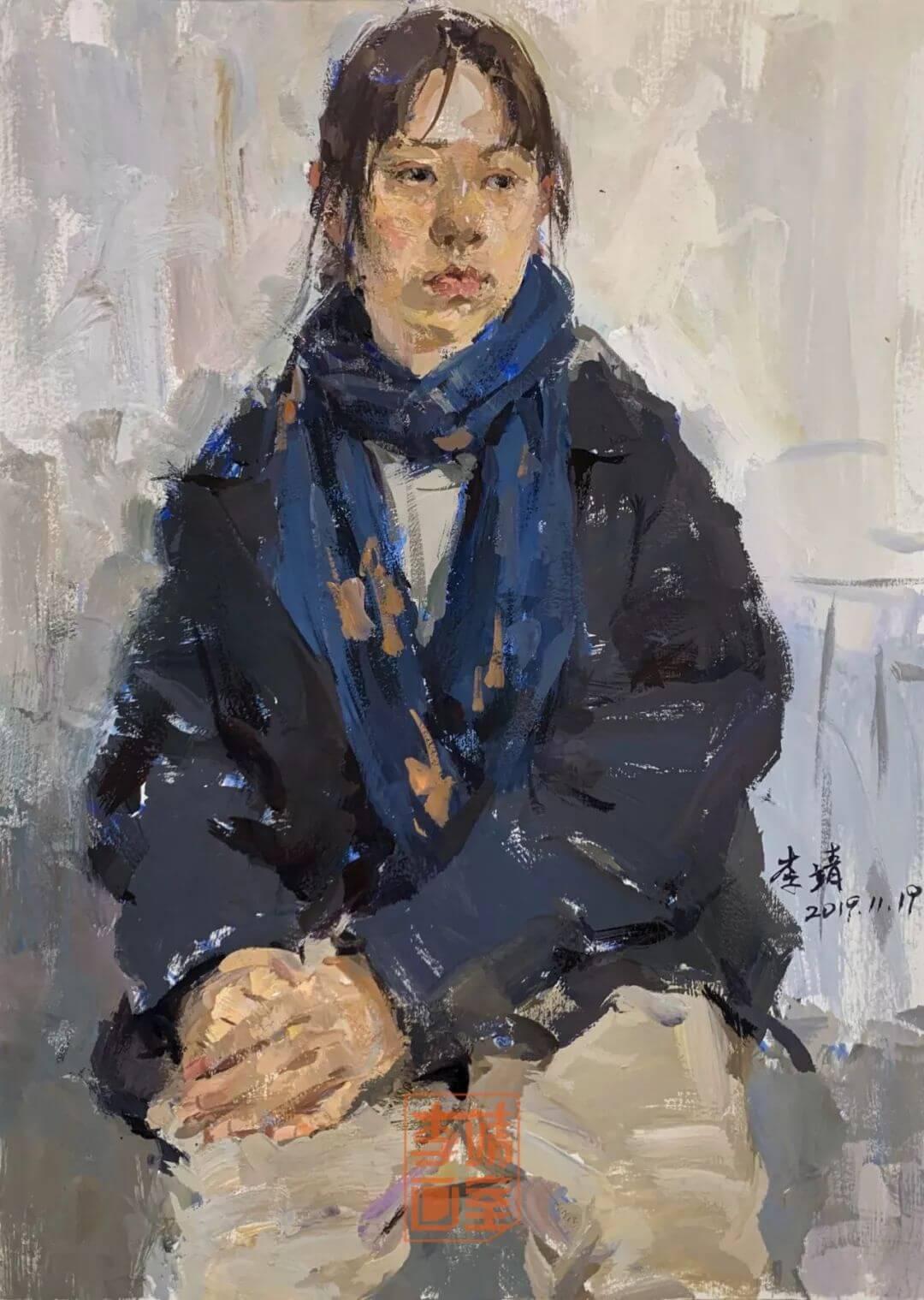 北京李靖画室美术培训班,李靖画室半身像