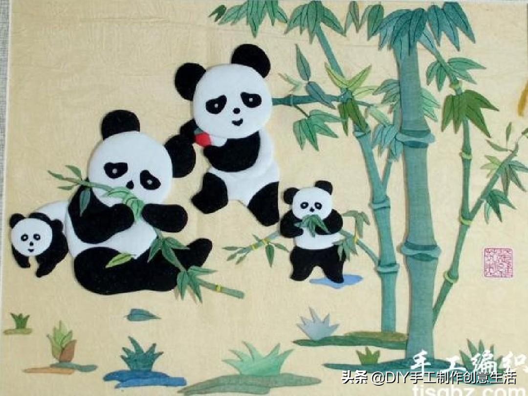 布艺diy拼布图案贴画,布画diy手工制作大全