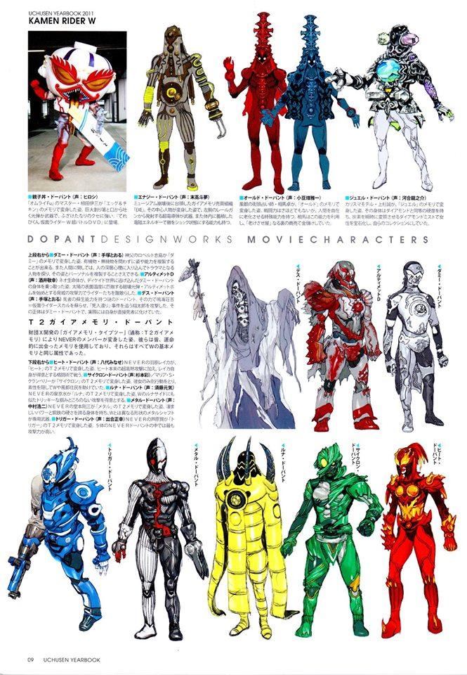 宇宙船Uchusen2008-2017假面骑士怪人设定（全）