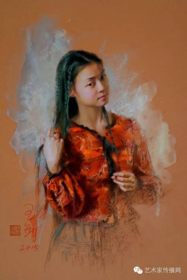 王剑的绘画作品欣赏,画家王剑粉笔画作品欣赏