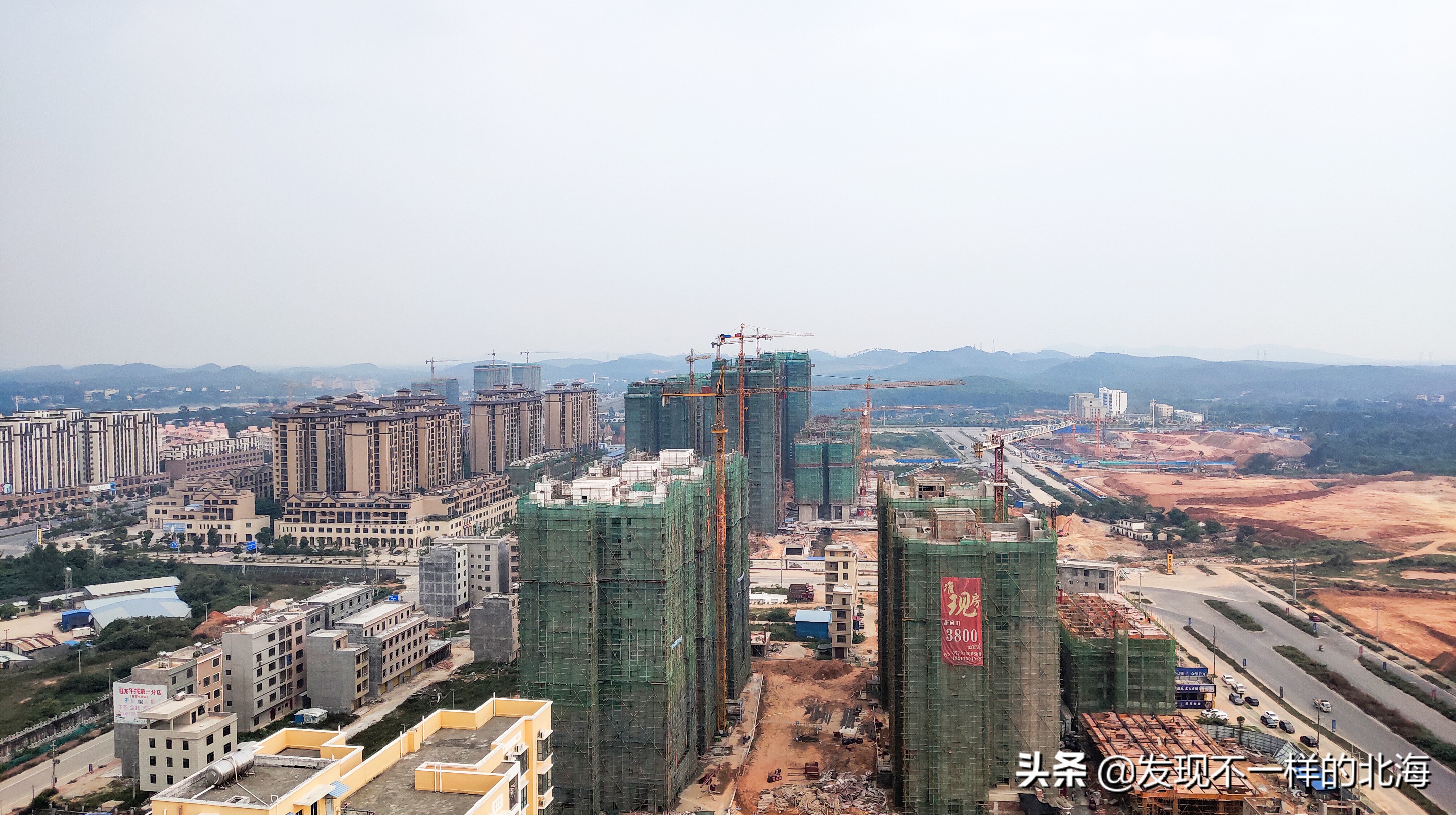 航拍合浦城东新区,合浦县城高楼视频