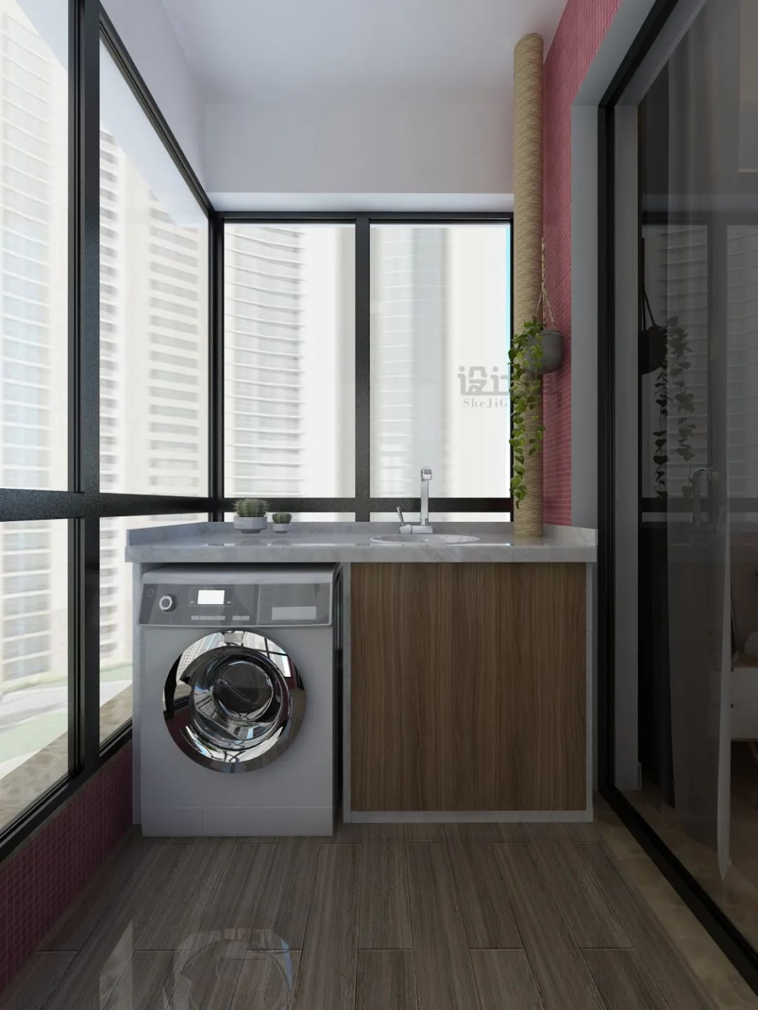 没有阳台洗衣机放哪里最适合,洗衣机除了放洗手间还可以放哪