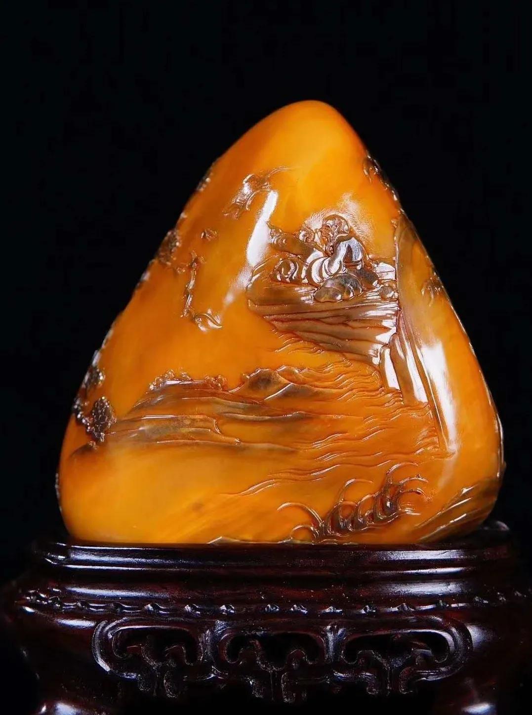 顶级极品老挝石,非常像寿山田黄的老挝石