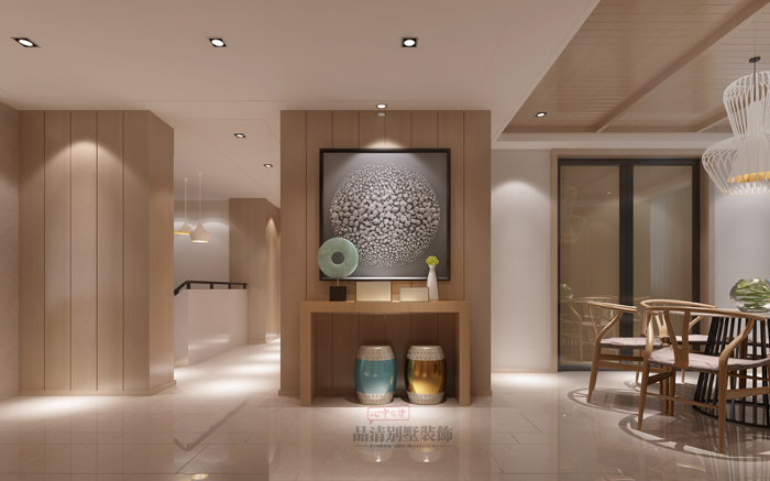 云岩简单中式别墅装修实景案例,紫金装修风格效果图