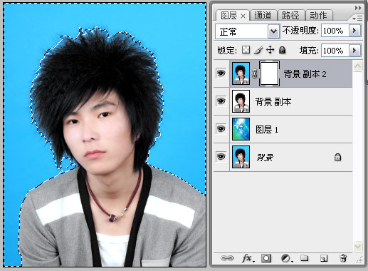 photoshop照片快速换底,photoshop照片换蓝底