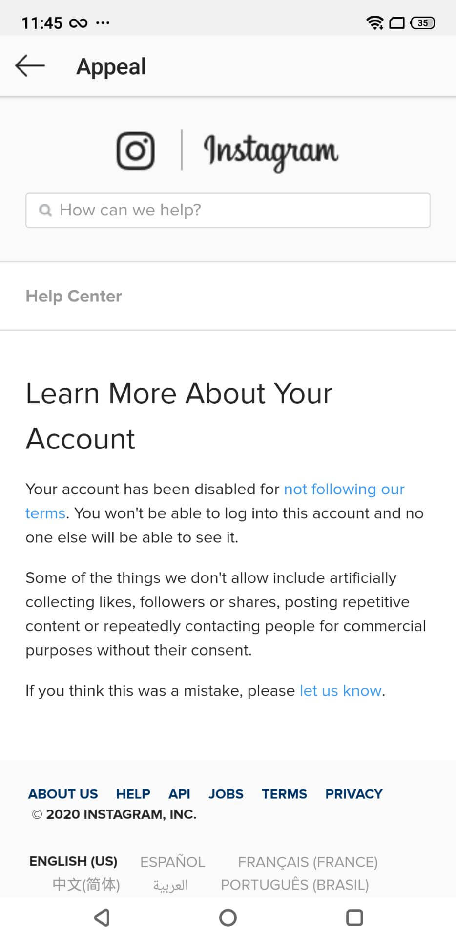 instagram违反相关条款,instagram停用和禁用的区别