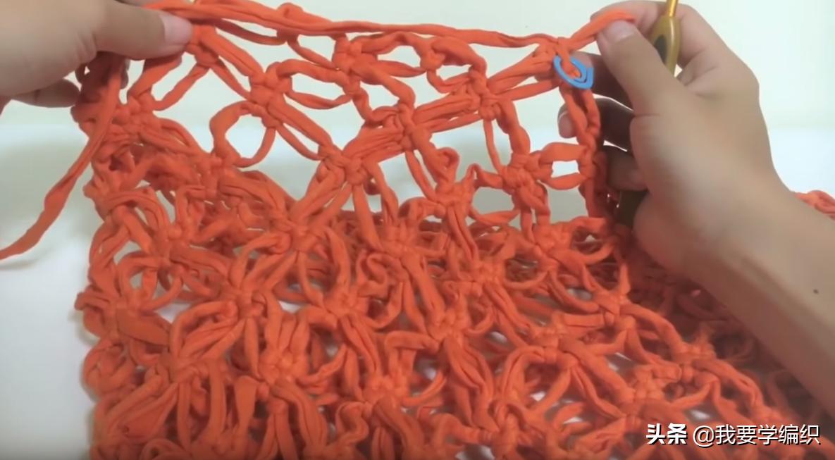 钩针花边袋,手提袋的钩织方法