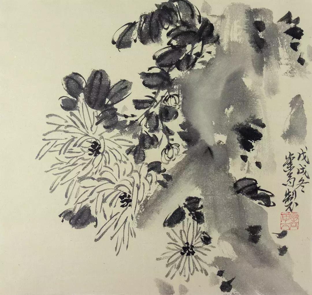 梅兰竹菊国画中的山石画法,梅兰竹菊国画写意教学视频