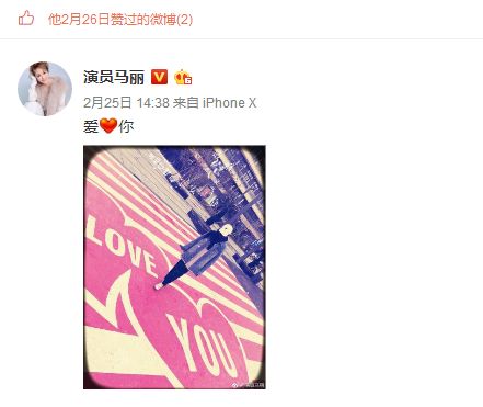 马丽官宣结婚,马丽官宣老公时的照片