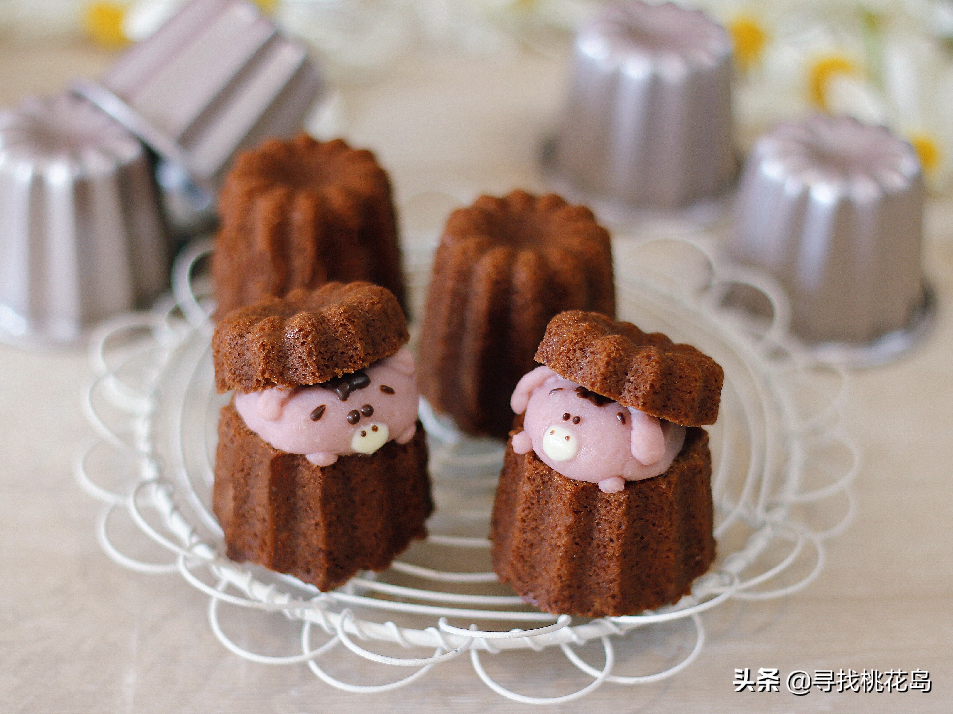 小熊巧克力蛋糕教程,小猪做巧克力蛋糕