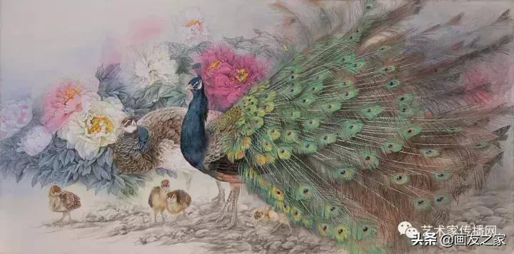 工笔孔雀上色步骤详解,工笔最顶级逼真孔雀画精品