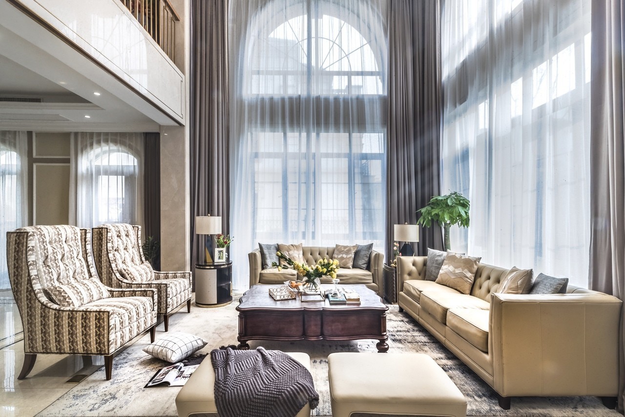 九溪墅精装修效果图,世茂九溪墅国风合院别墅