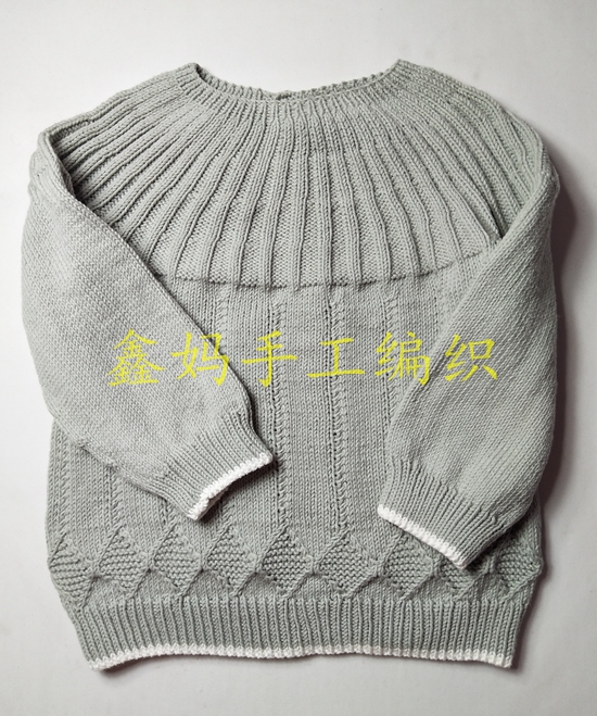 鑫妈编织麦穗花提花套头毛衣教程,鑫妈手工编织毛衣双色图案