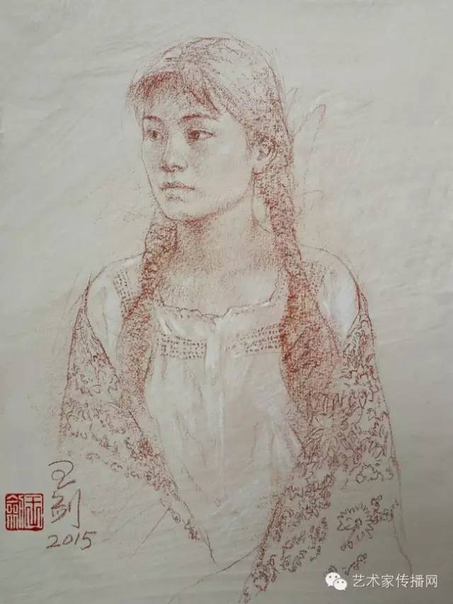 王剑的绘画作品欣赏,画家王剑粉笔画作品欣赏