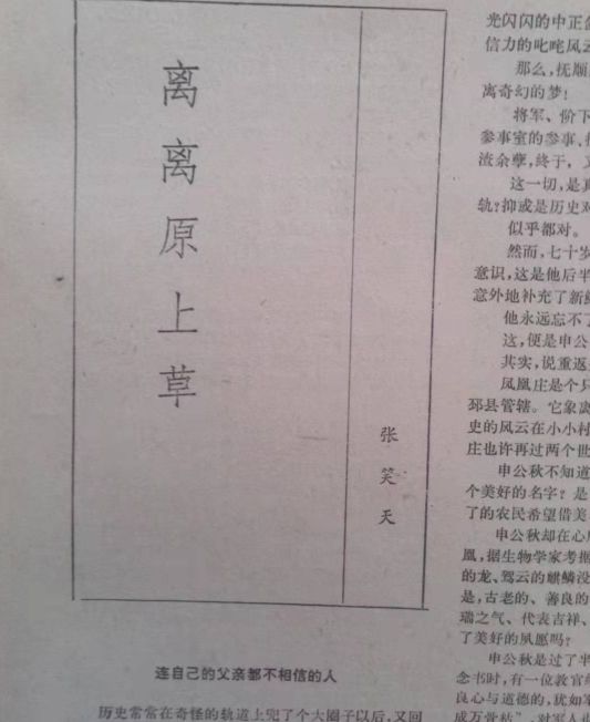 张笑天小说严峻的历程,张笑天靠谱吗