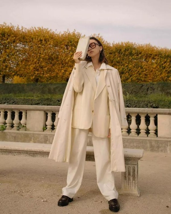 西装风衣时尚大气上档次,白西服穿搭高级春季