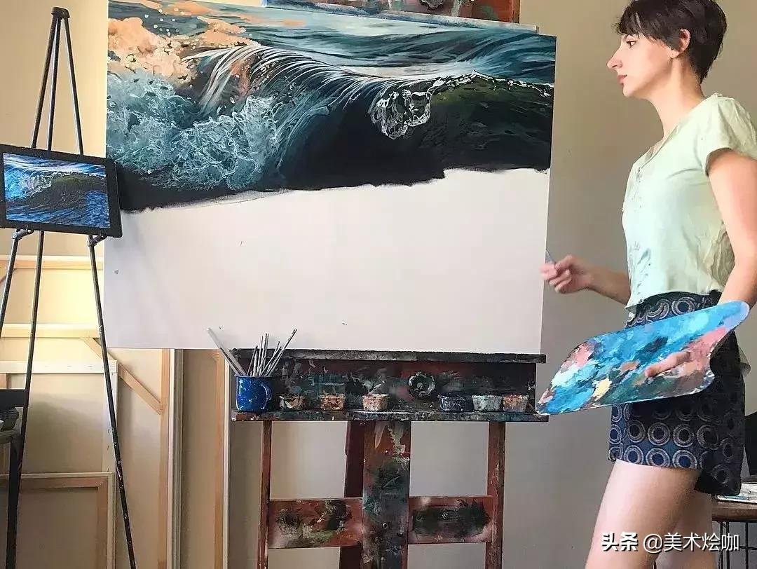 简单而又漂亮的大海图绘画,用水彩笔画一幅美丽的大海画