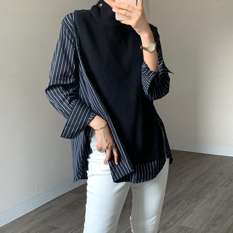 夏款洋气减龄针织衬衫,时尚减龄针织衬衫