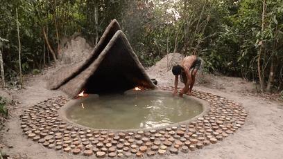 木棍怎么挖出泳池,一根棍子挖出一个游泳池