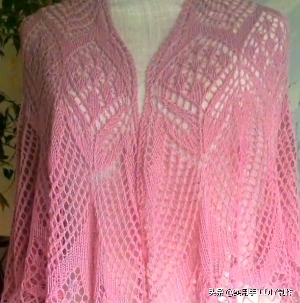 彩色蕾丝钩织披肩拼接花,晓夏手工钩编扇形花披肩