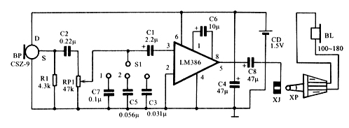 lm386助听器电路,lm386音频功率放大器电路调试