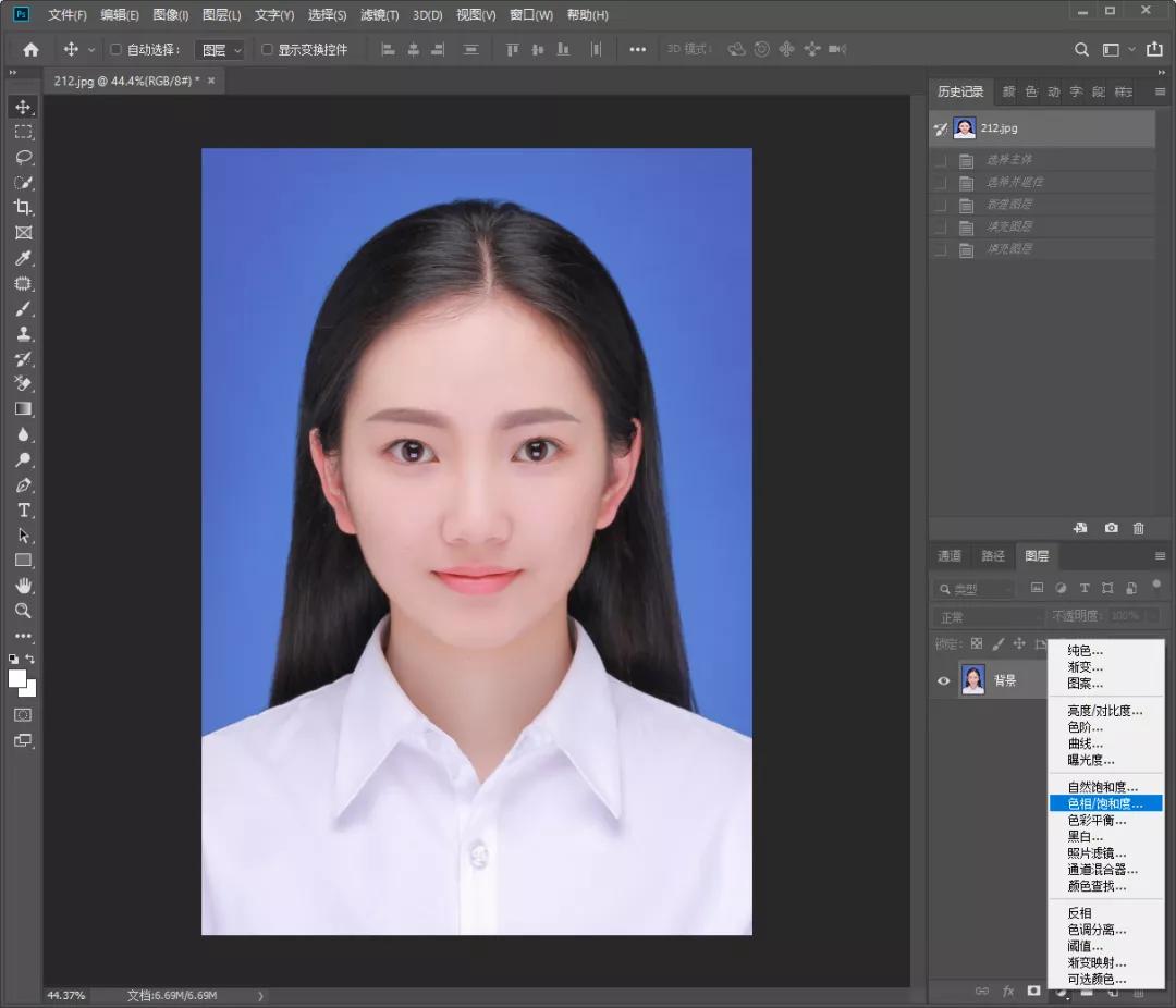 如何用ps换证件照白色底色,ps证件照换底色后边缘怎么处理