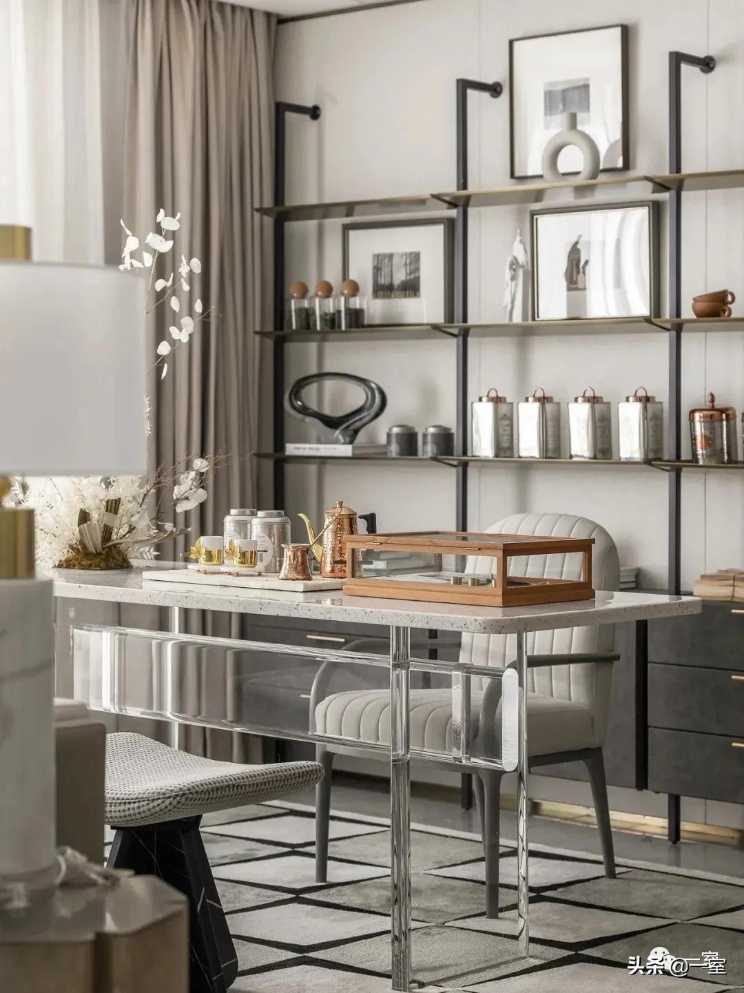 餐厅书房一体设计,书房客房一体设计