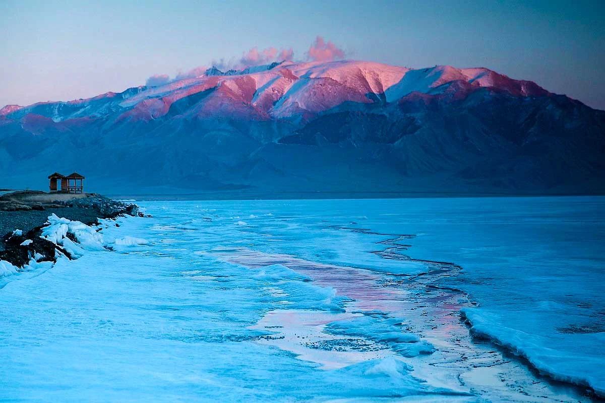 冬季的庭院景观,美丽如画的自然景观让人心旷神怡