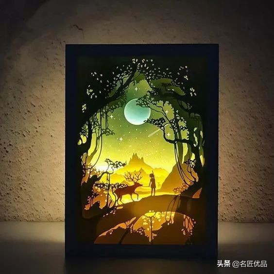 适合做多层立体纸雕的图,屋子半立体纸雕