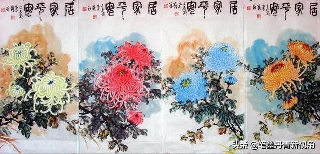 菊花花卉国画100幅临摹,梅兰竹菊花国画300幅