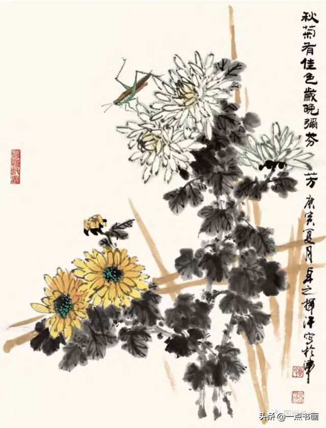 怎样画菊花国画,徐湛画菊花国画入门教程