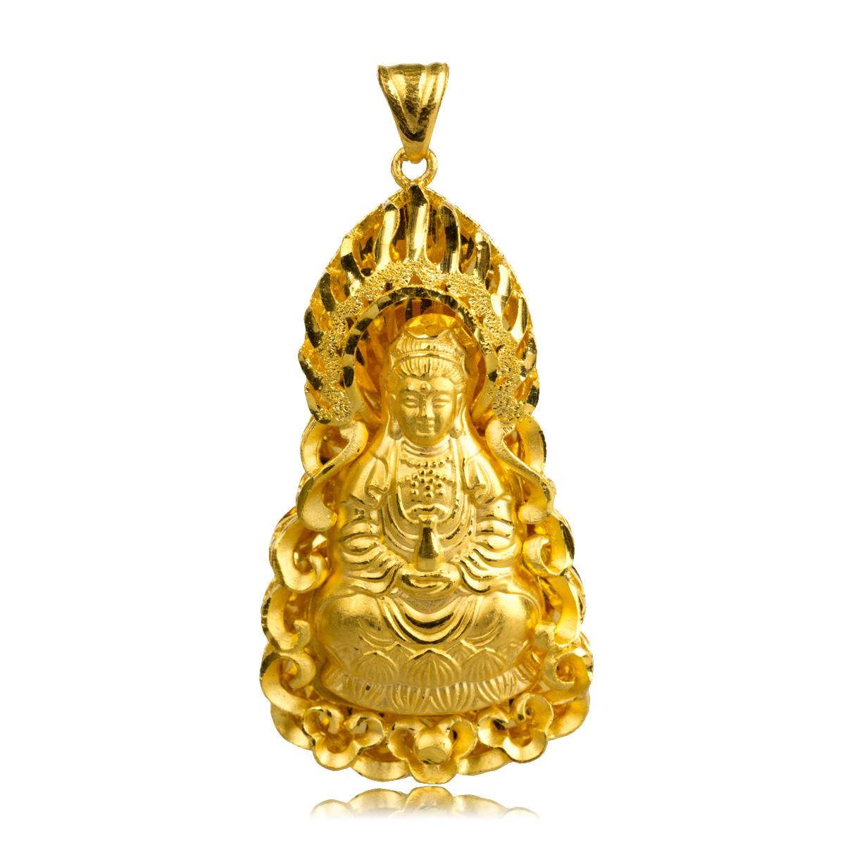 男士黄金观音吊坠款式霸气,男士适合戴什么黄金吊坠