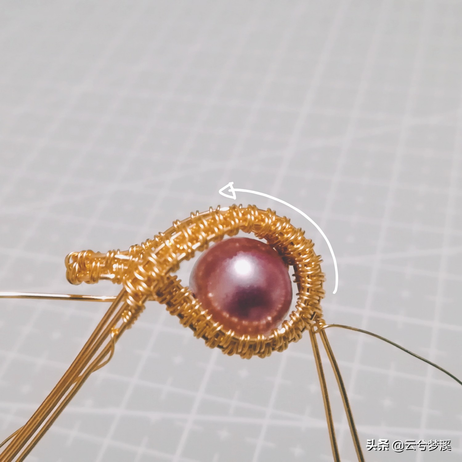 绕线教程铜丝珍珠吊坠,绕线珍珠吊坠