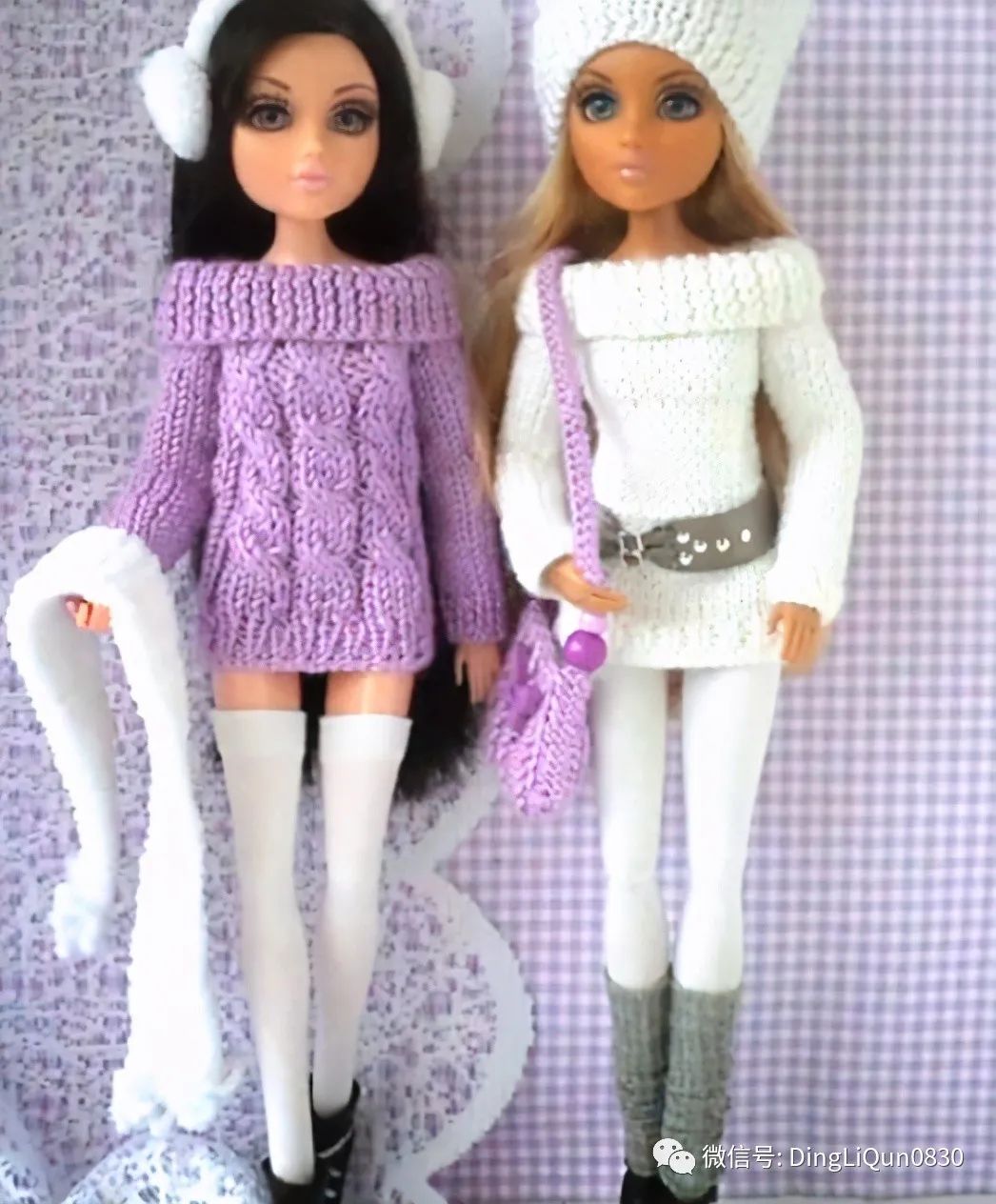 毛线编织芭比娃娃连衣裙图解,手工编织娃娃裙