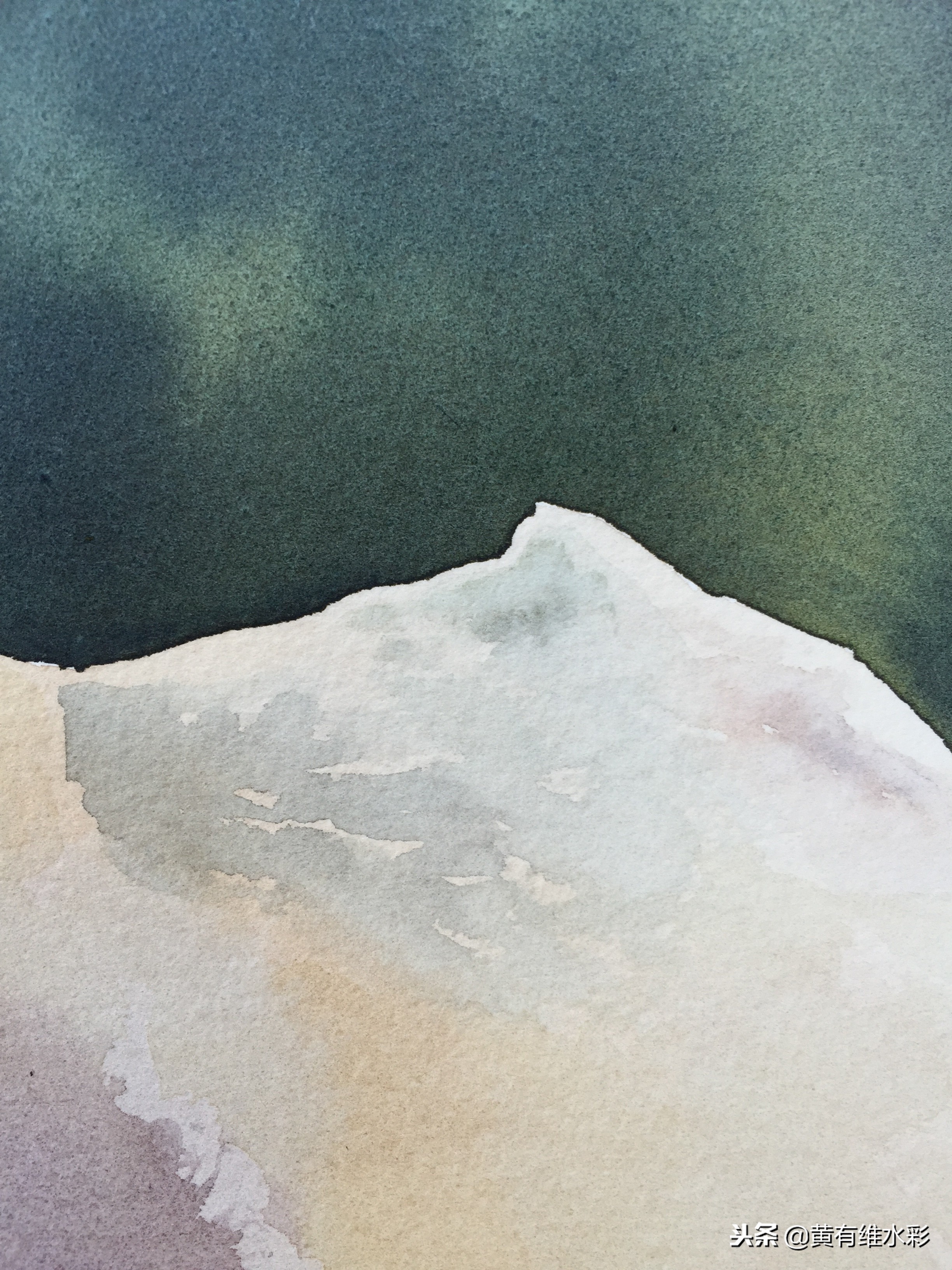 石头水彩风景画,石头水彩画入门教程视频