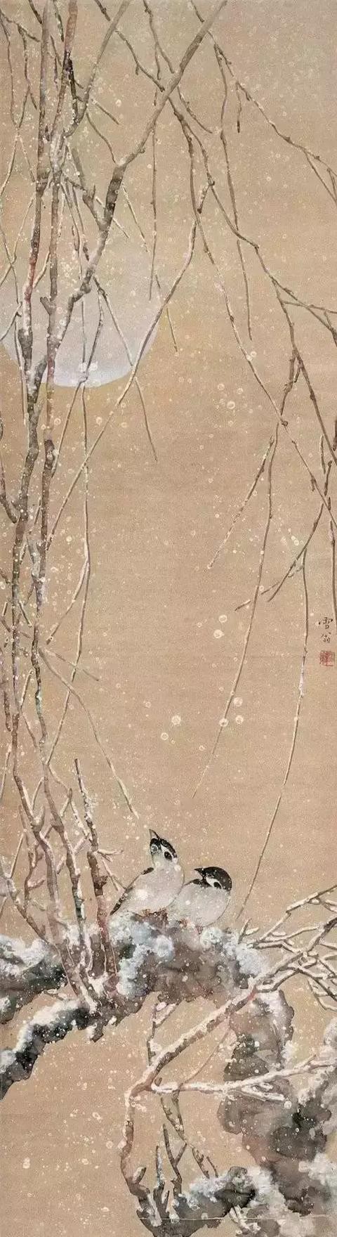 中国风山水画中的雪景,中国画雪景山水画