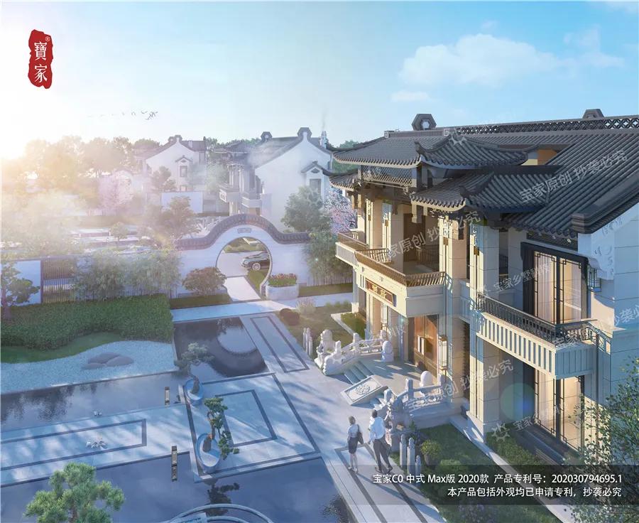 150平中式仿古庭院设计,苏式合院外观设计效果图