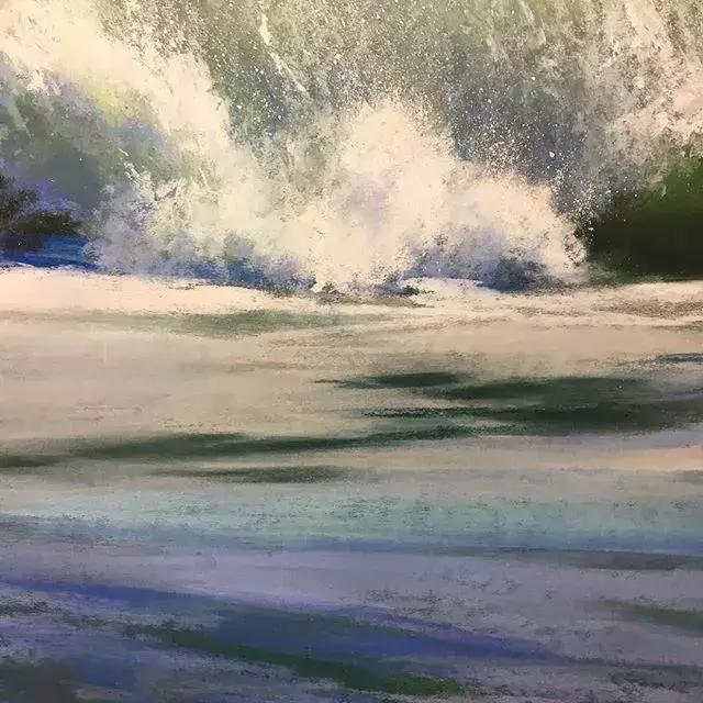 画海浪俯视,画海浪水粉画