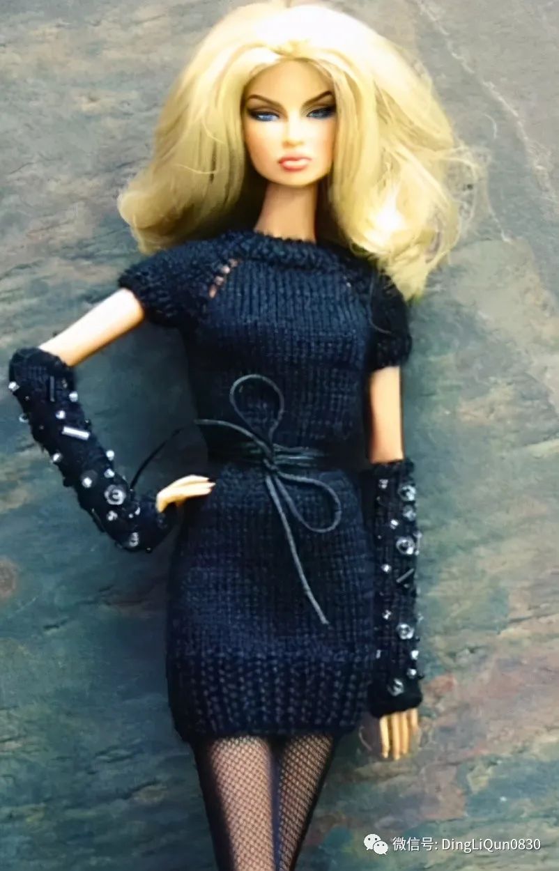 毛线编织芭比娃娃连衣裙图解,手工编织娃娃裙